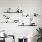 vidaXL Ράφι Βιβλίων 3 επιπέδων 4 τμχ. 100 x 10 x 1,5 cm Μαύρο