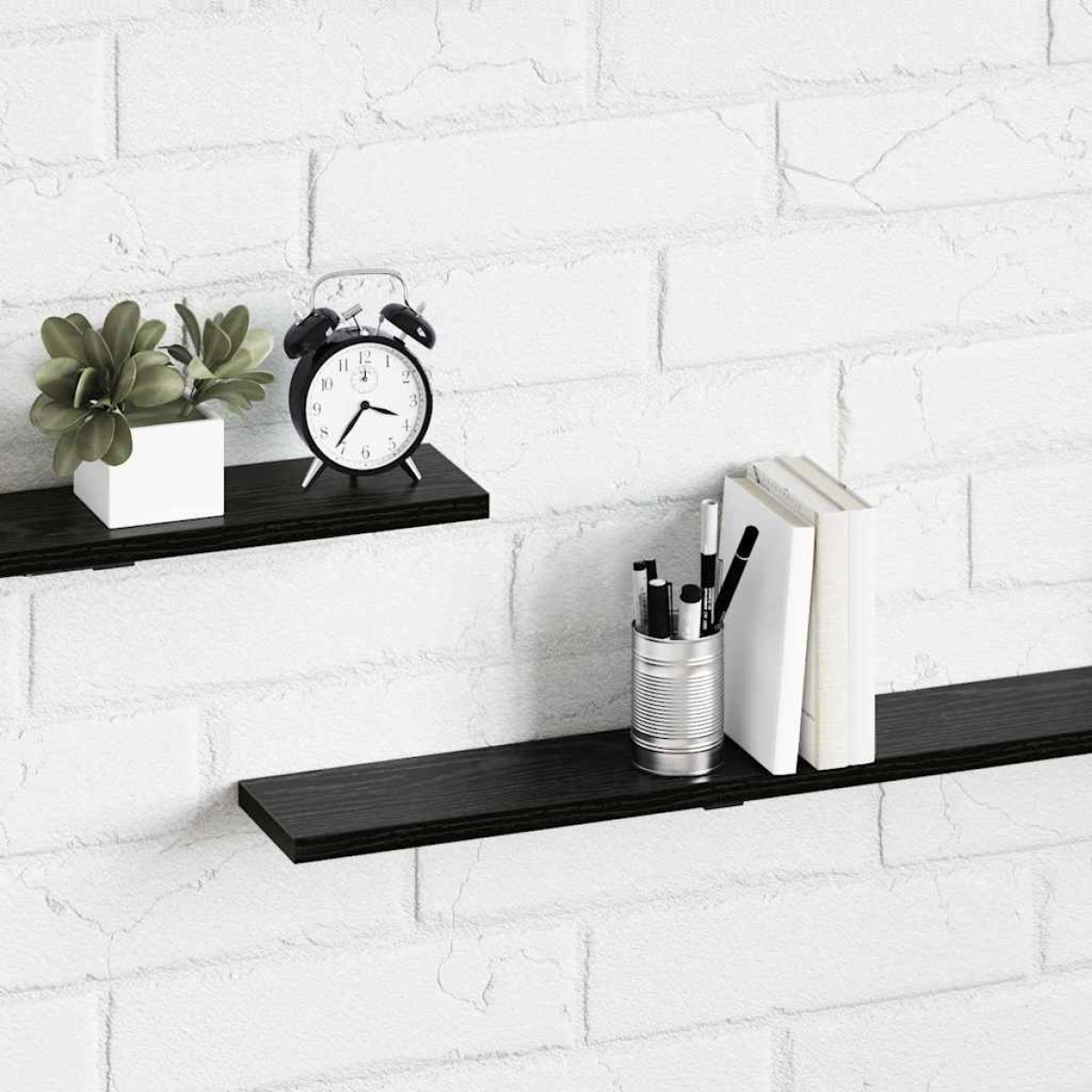 vidaXL Ράφι Βιβλίων 3 επιπέδων 4 τμχ. 100 x 10 x 1,5 cm Μαύρο