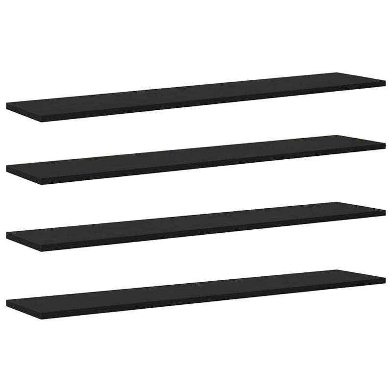 vidaXL Ράφι Βιβλίων 3 επιπέδων 4 τμχ. 100 x 20 x 1,5 cm Μαύρο