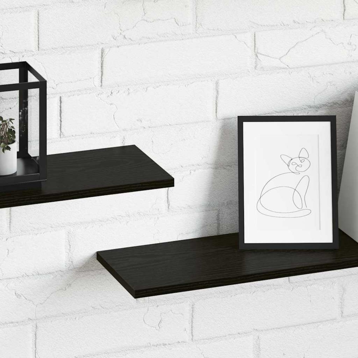 vidaXL Ράφι Βιβλίων 3 επιπέδων 4 τμχ. 100 x 20 x 1,5 cm Μαύρο