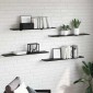 vidaXL Ράφι Βιβλίων 3 επιπέδων 4 τμχ. 100 x 20 x 1,5 cm Μαύρο