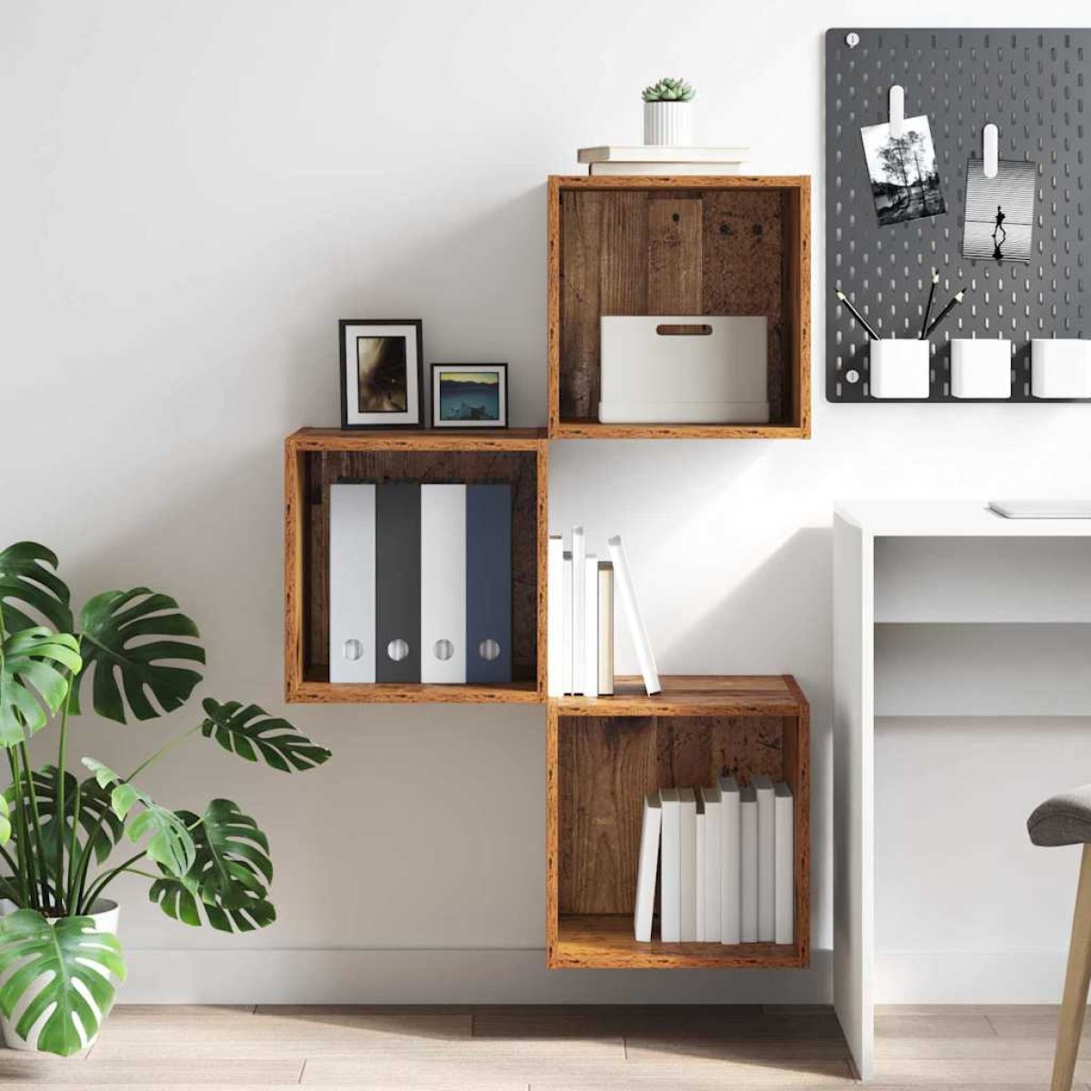 vidaXL Ντουλάπα Τοίχου Επιτοίχιο Παλιό ξύλο 37 x 37 x 37 εκ
