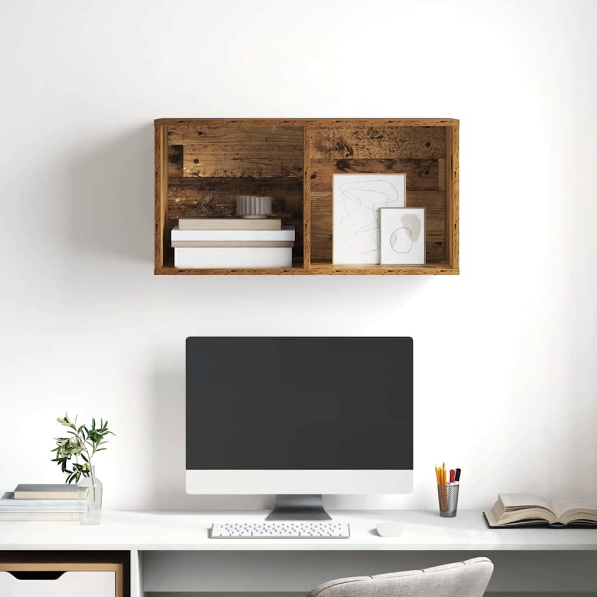 vidaXL Σετ επίπλου τηλεόρασης 37 x 37 x 72 εκ Παλιό Ξύλο