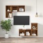vidaXL Σετ επίπλου τηλεόρασης 37 x 37 x 72 εκ Παλιό Ξύλο
