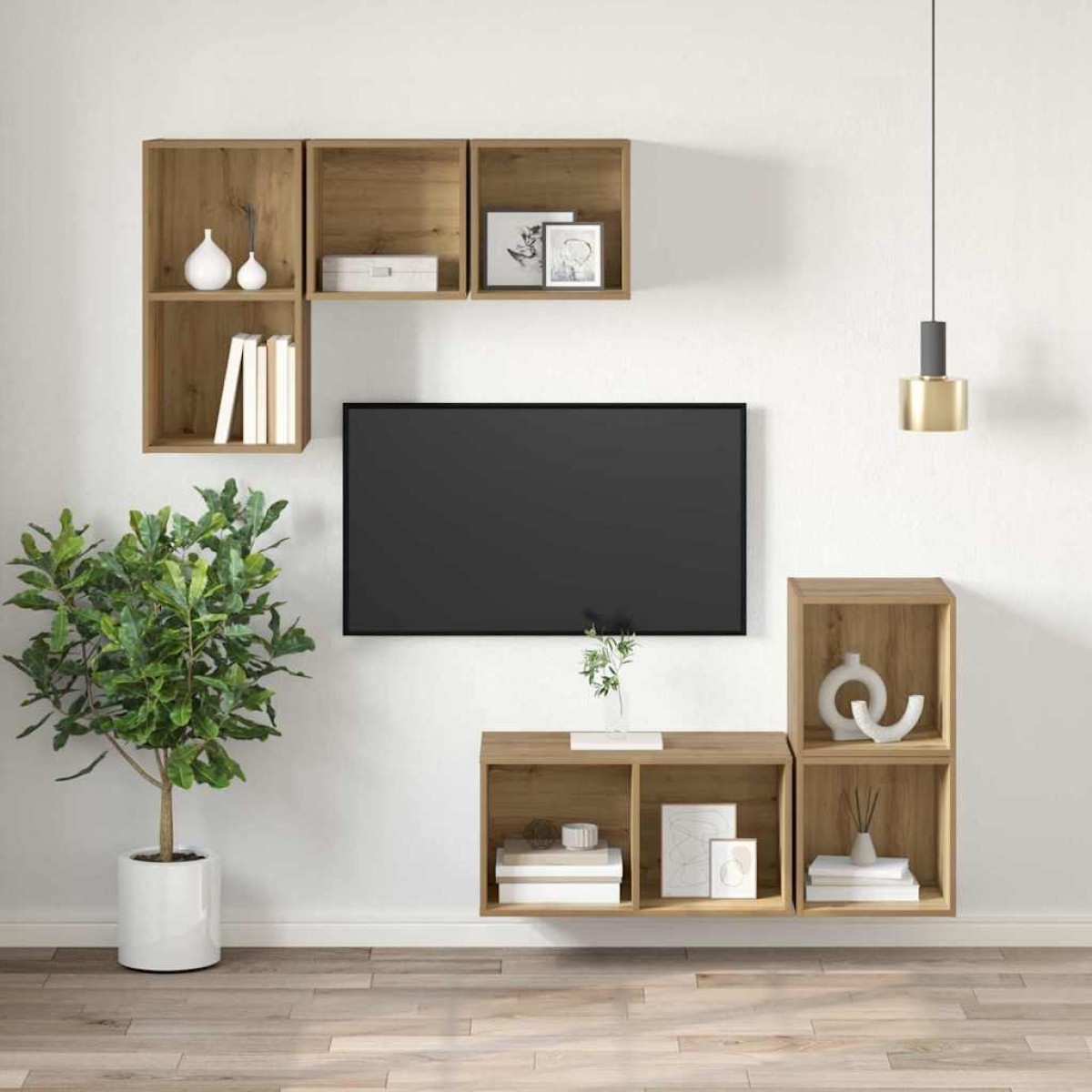 vidaXL Σετ επίπλου τηλεόρασης 37 x 37 x 72 εκ Artisan Oak