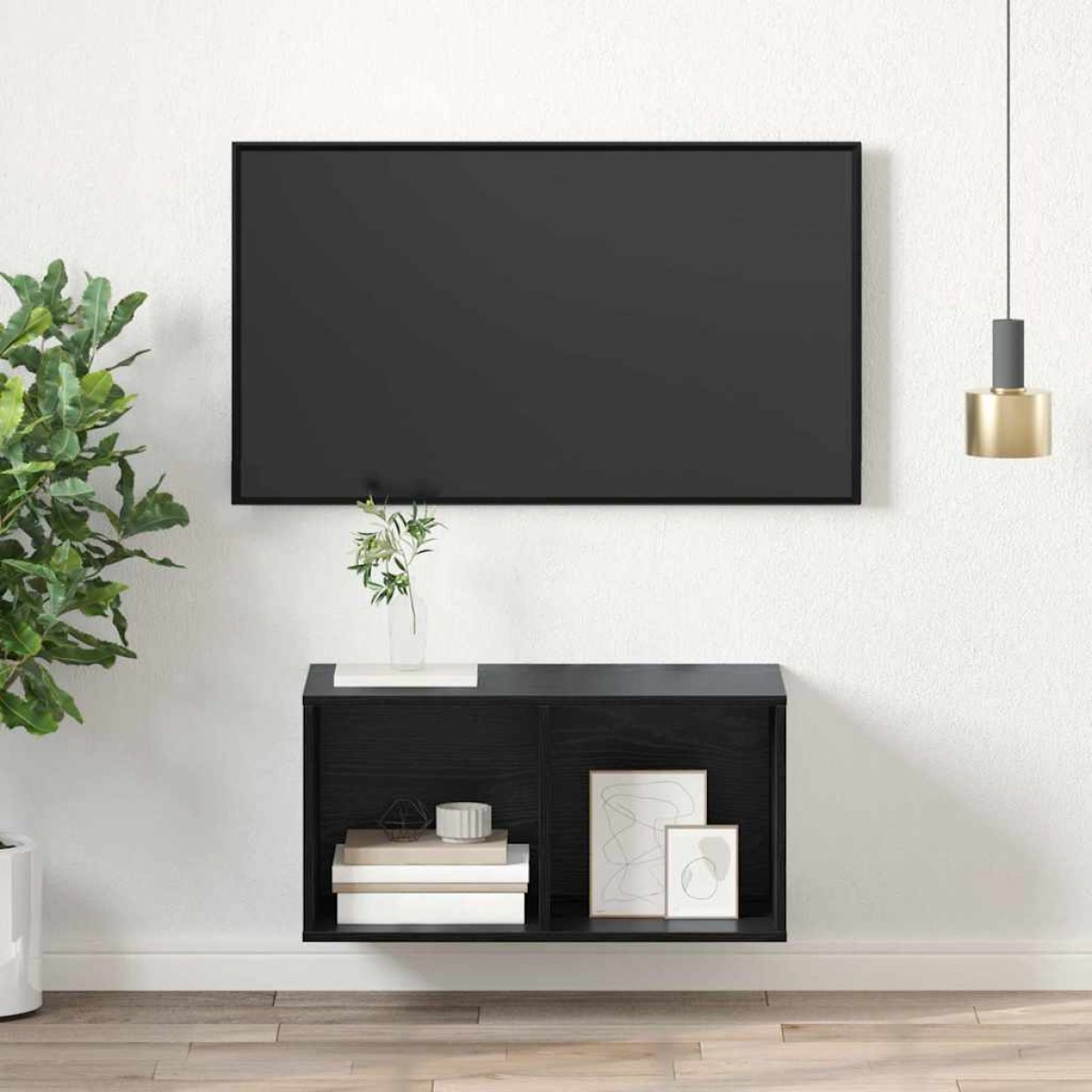 vidaXL Σετ επίπλου τηλεόρασης 37 x 37 x 72 εκ Μαύρη Οξυά