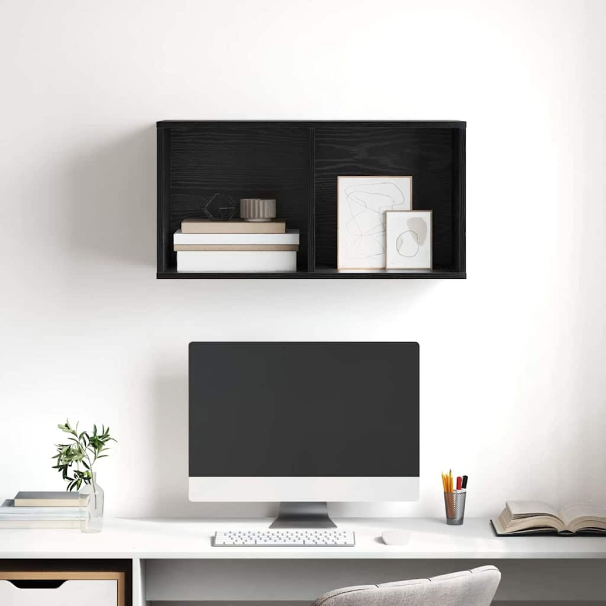 vidaXL Σετ επίπλου τηλεόρασης 37 x 37 x 72 εκ Μαύρη Οξυά