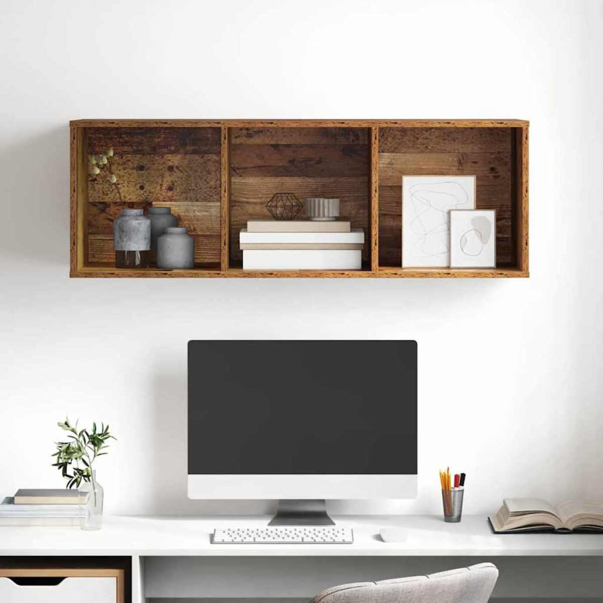 vidaXL Σετ επίπλου τηλεόρασης 37 x 37 x 107 εκ Παλιό Ξύλο