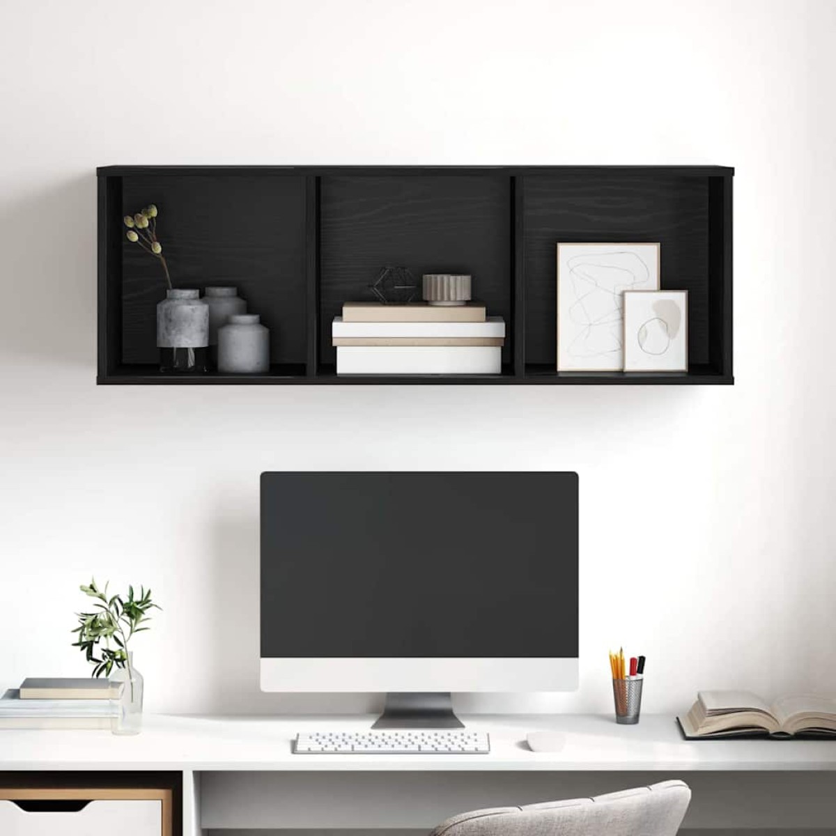 vidaXL Σετ επίπλου τηλεόρασης 37 x 37 x 107 εκ Μαύρη Οξυά