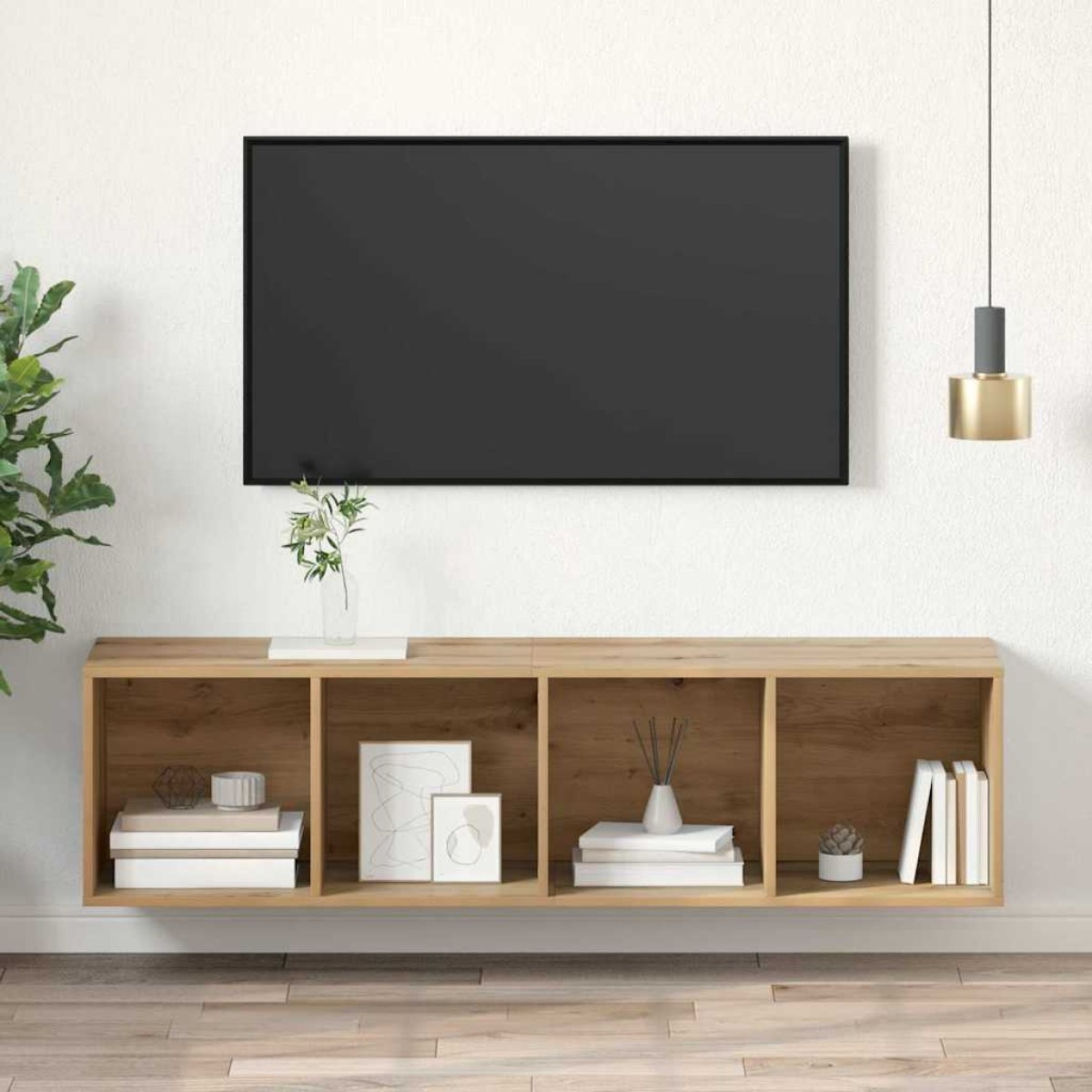 vidaXL Σετ επίπλου τηλεόρασης 37 x 37 x 142,5 εκ Artisan Oak