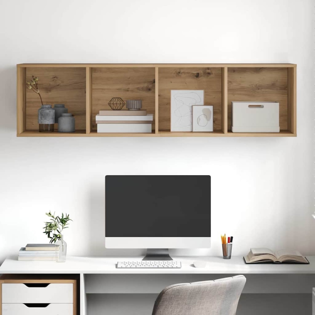vidaXL Σετ επίπλου τηλεόρασης 37 x 37 x 142,5 εκ Artisan Oak
