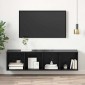 vidaXL Σετ επίπλου τηλεόρασης 37 x 37 x 142,5 εκ Μαύρη Οξυά
