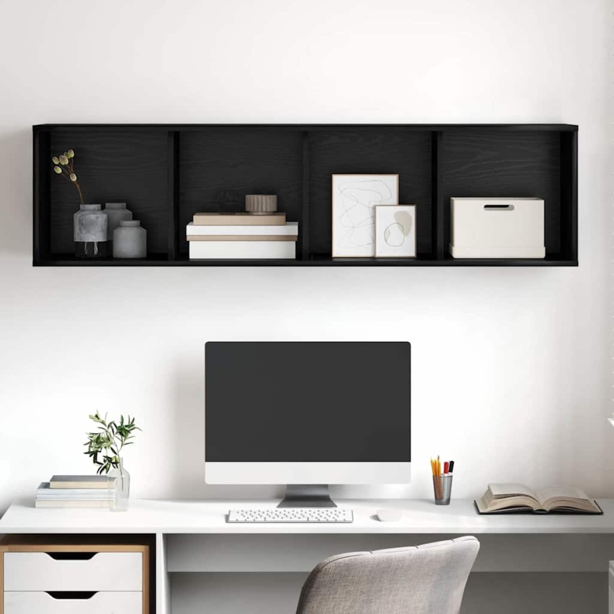 vidaXL Σετ επίπλου τηλεόρασης 37 x 37 x 142,5 εκ Μαύρη Οξυά
