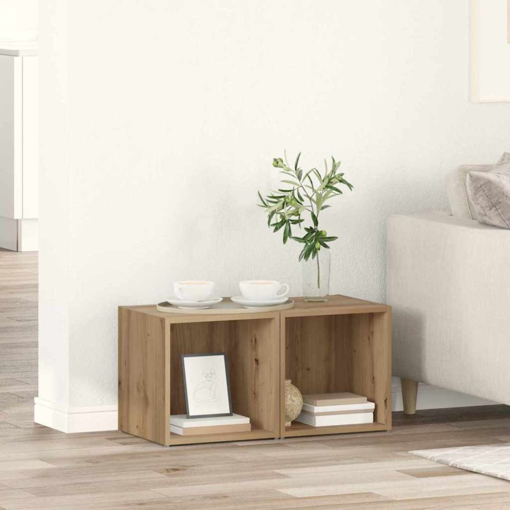 vidaXL Σετ επίπλου τηλεόρασης 2 τμχ. Artisan Oak Επεξεργασμένο Ξύλο