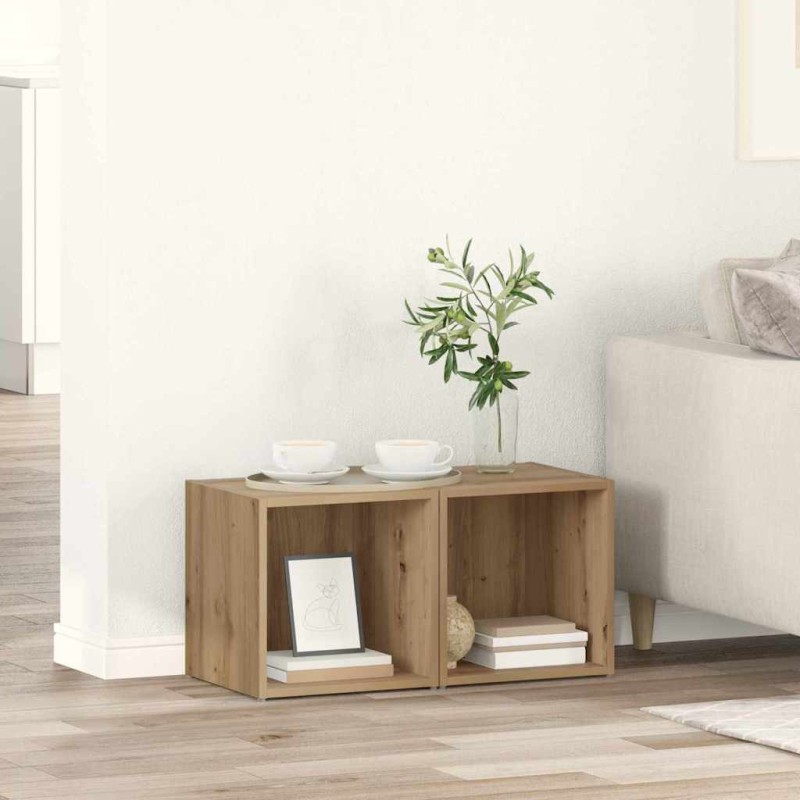vidaXL Σετ επίπλου τηλεόρασης 2 τμχ. Artisan Oak Επεξεργασμένο Ξύλο