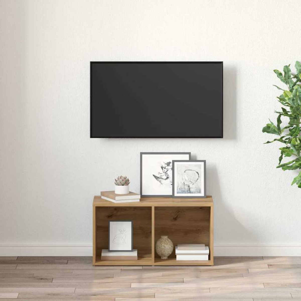 vidaXL Σετ επίπλου τηλεόρασης 72 x 35 x 37 εκ Καφέ Επεξεργασμένο Ξύλο