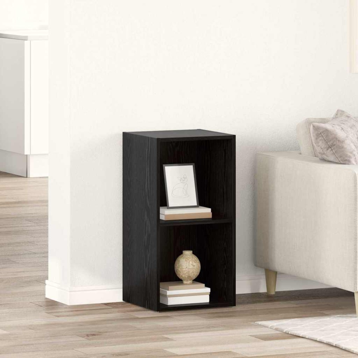 vidaXL Σετ επίπλου τηλεόρασης 72 x 35 x 37 εκ Μαύρο Επεξεργασμένο Ξύλο