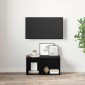 vidaXL Σετ επίπλου τηλεόρασης 72 x 35 x 37 εκ Μαύρο Επεξεργασμένο Ξύλο