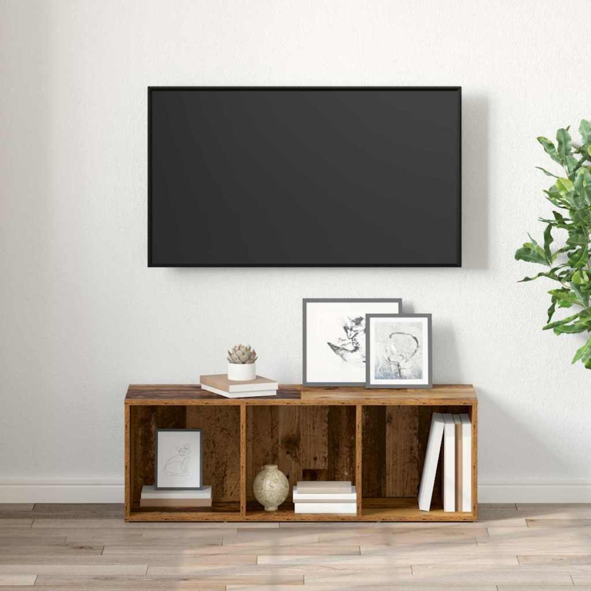 vidaXL Σετ επίπλου τηλεόρασης 72 x 35 x 37 εκ Καφέ Επεξεργασμένο Ξύλο