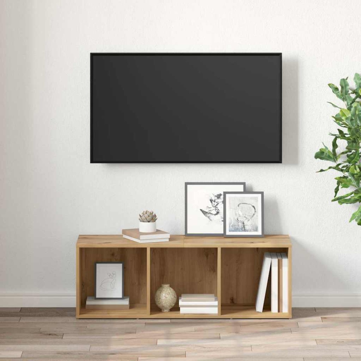 vidaXL Σετ επίπλου τηλεόρασης 72 x 35 x 37 εκ Καφέ Επεξεργασμένο Ξύλο