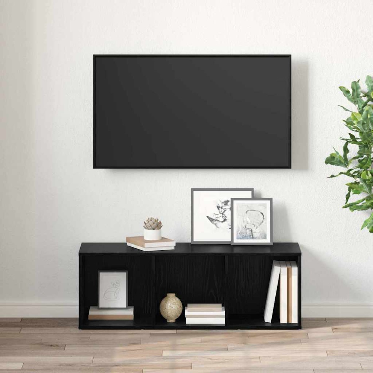 vidaXL Σετ επίπλου τηλεόρασης 72 x 35 x 37 εκ Μαύρο Επεξεργασμένο Ξύλο