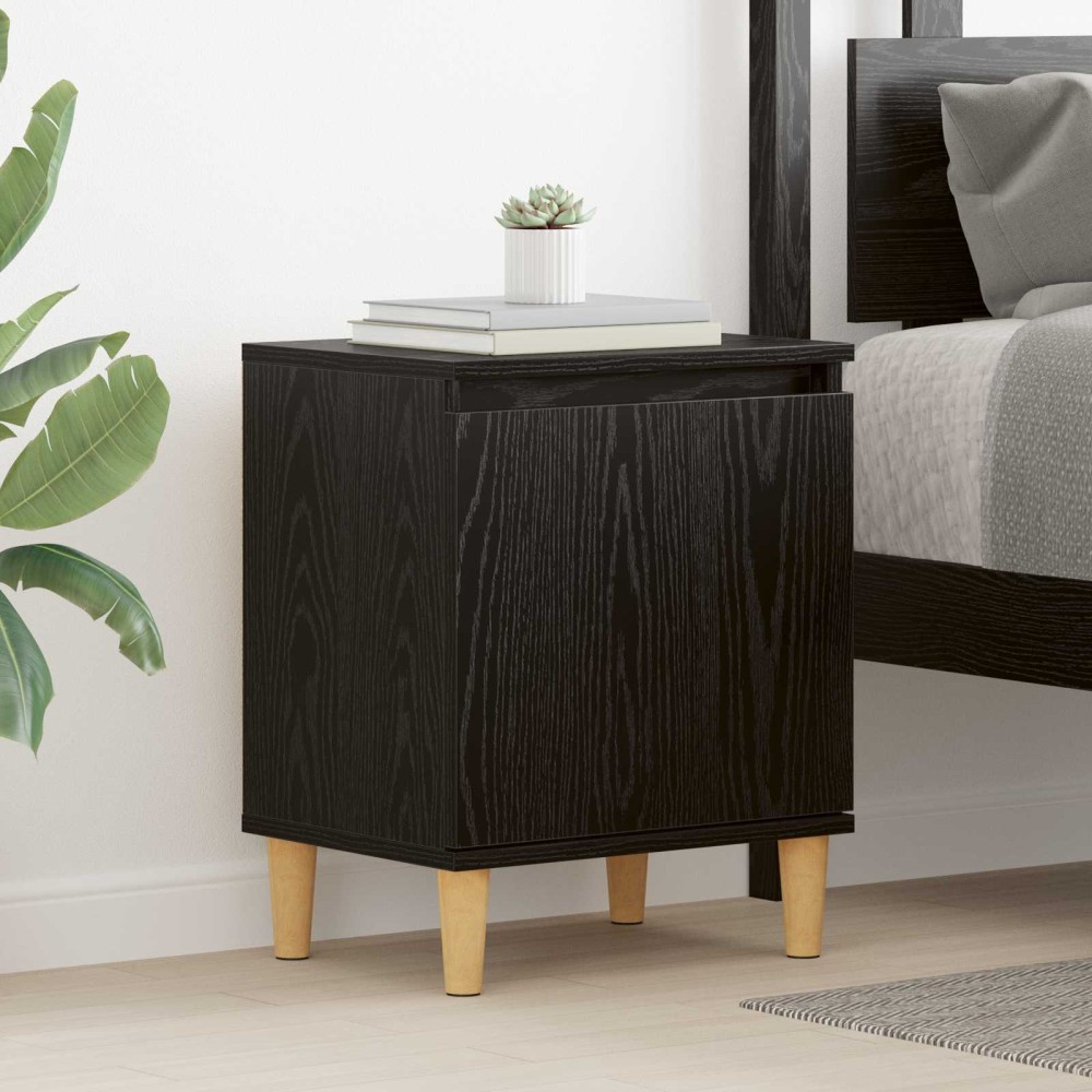 vidaXL Κομοδίνο Μαύρη Οξυά 40 x 30 x 50 cm Επεξεργασμένο Ξύλο