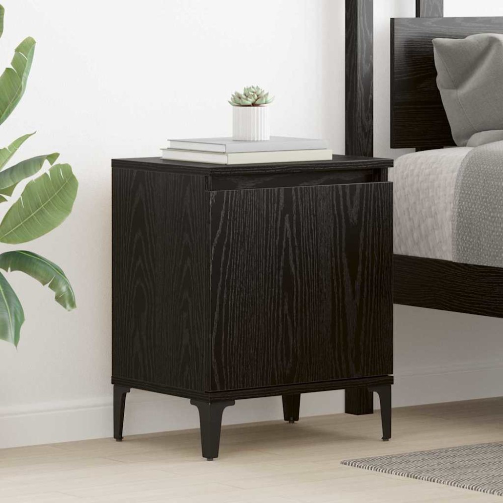 vidaXL Κομοδίνο Μαύρη Οξυά 40 x 30 x 50 cm Επεξεργασμένο Ξύλο