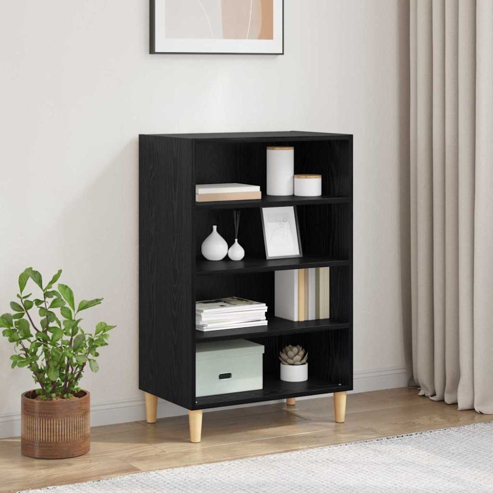 vidaXL Πλαϊνό γραφείο Μαύρη Οξυά 57 x 35 x 89.5 εκ Επεξεργασμένο Ξύλο