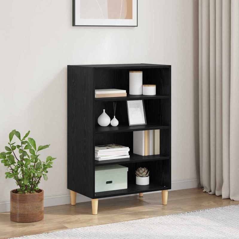 vidaXL Πλαϊνό γραφείο Μαύρη Οξυά 57 x 35 x 89.5 εκ Επεξεργασμένο Ξύλο