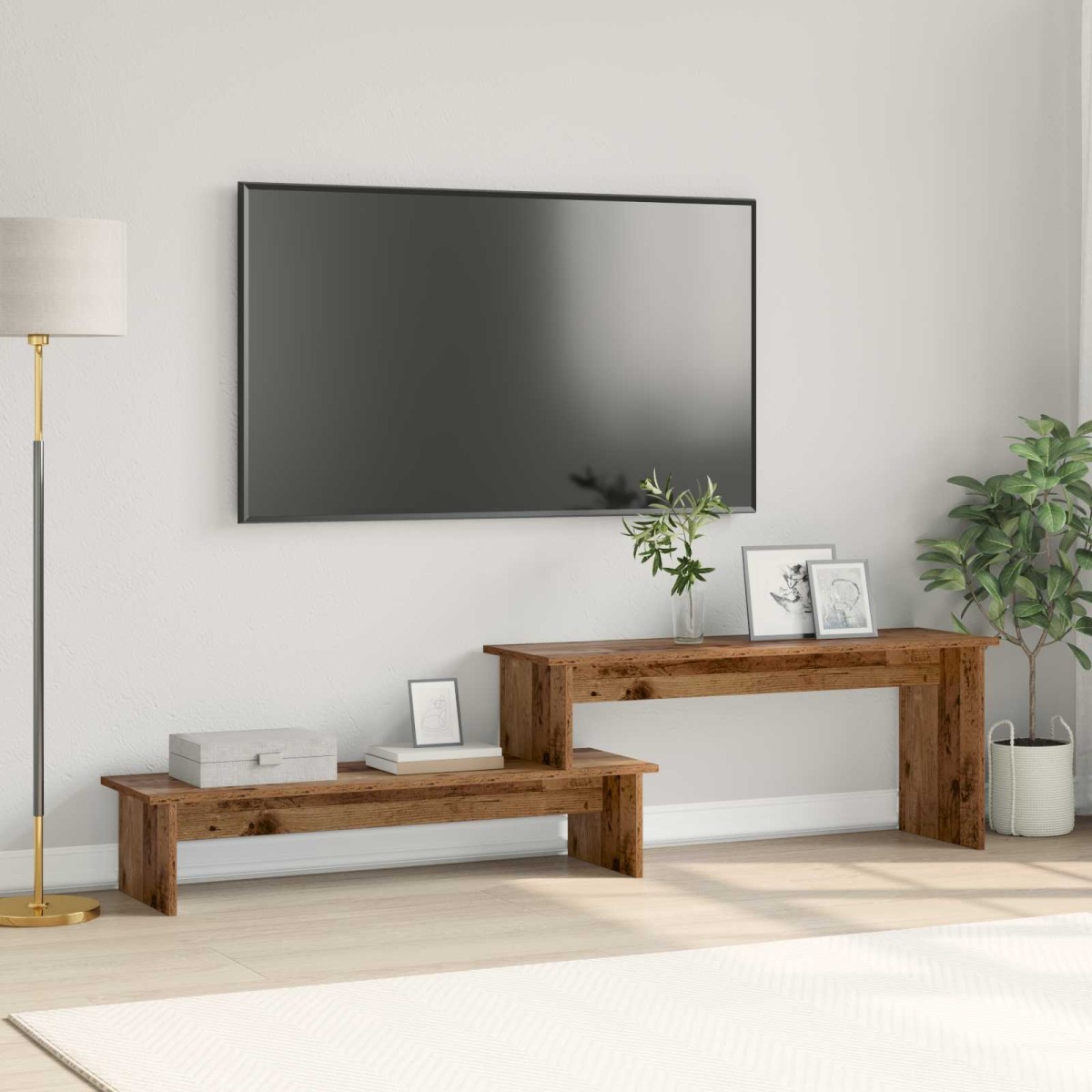 vidaXL Σετ επίπλου τηλεόρασης 180,5 x 30 x 43 εκ. Παλιό Ξύλο