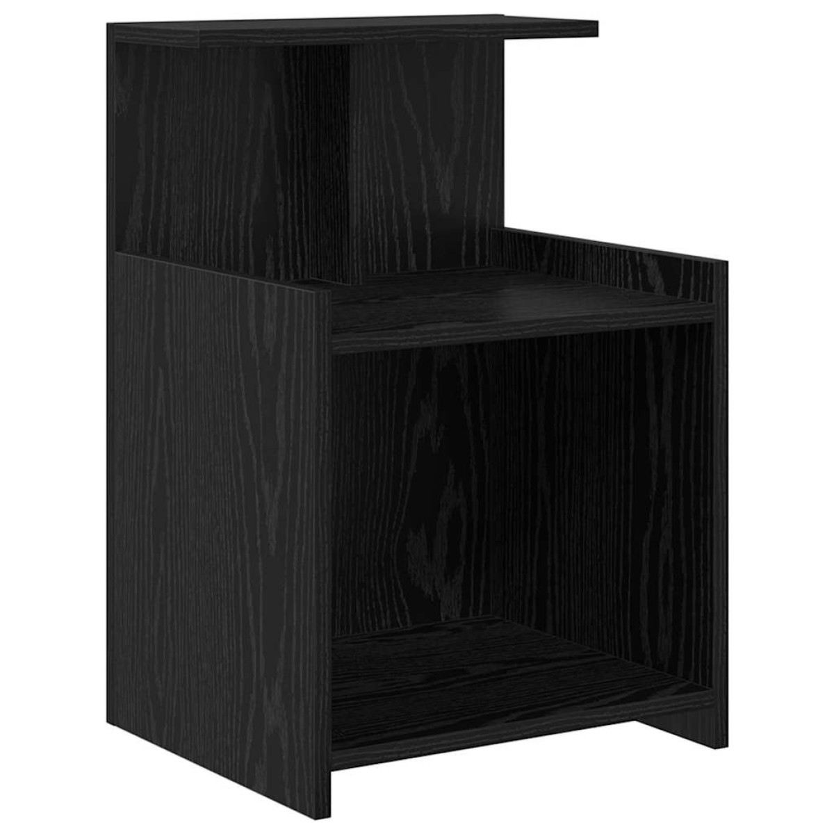 vidaXL Κομοδίνο 2 τμχ. Μαύρη Οξυά 40 x 35 x 60 εκ. Επεξεργασμένο Ξύλο
