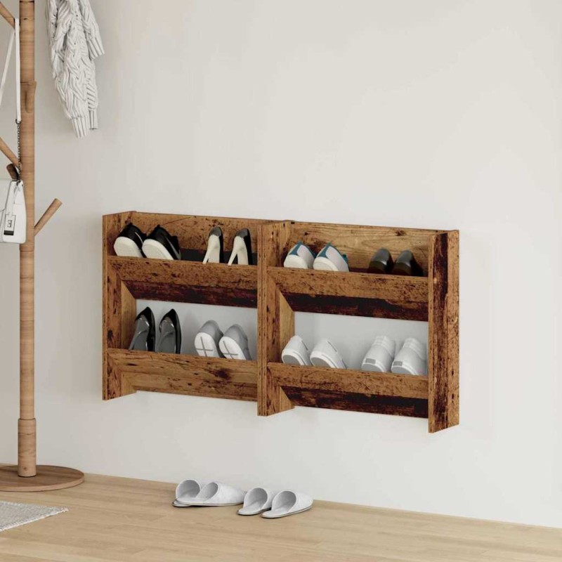 vidaXL Ντουλάπα Παπουτσιών 2 τμχ. 60 x 18 x 60 εκ Επεξεργασμένο Ξύλο