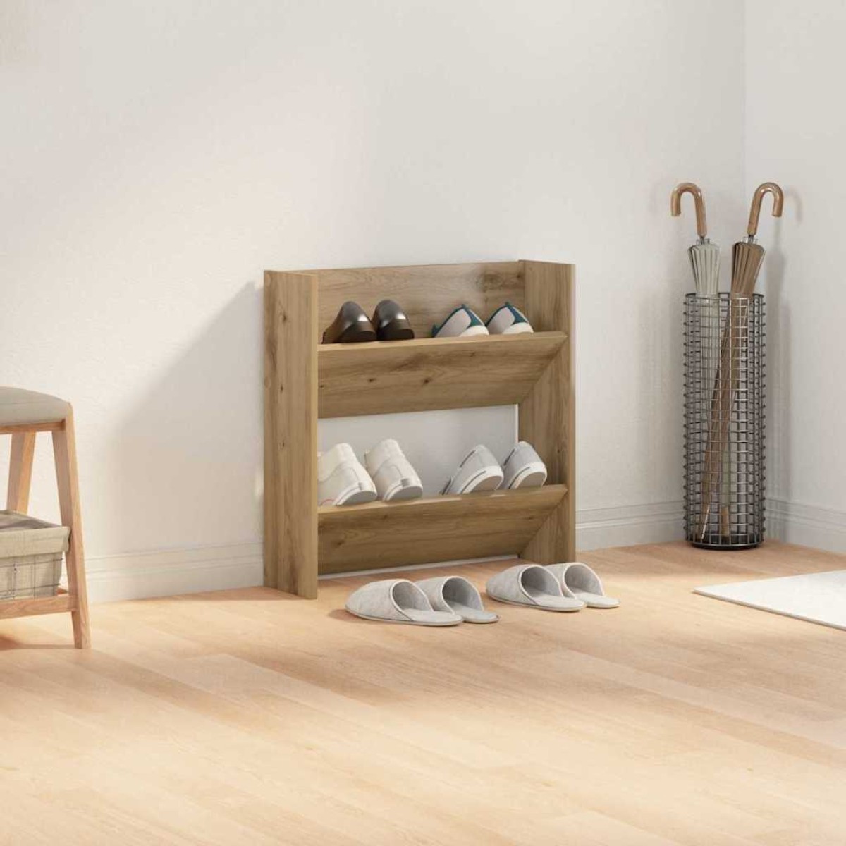vidaXL Ντουλάπα Παπουτσιών 60 x 18 x 60 εκ Επεξεργασμένο Ξύλο