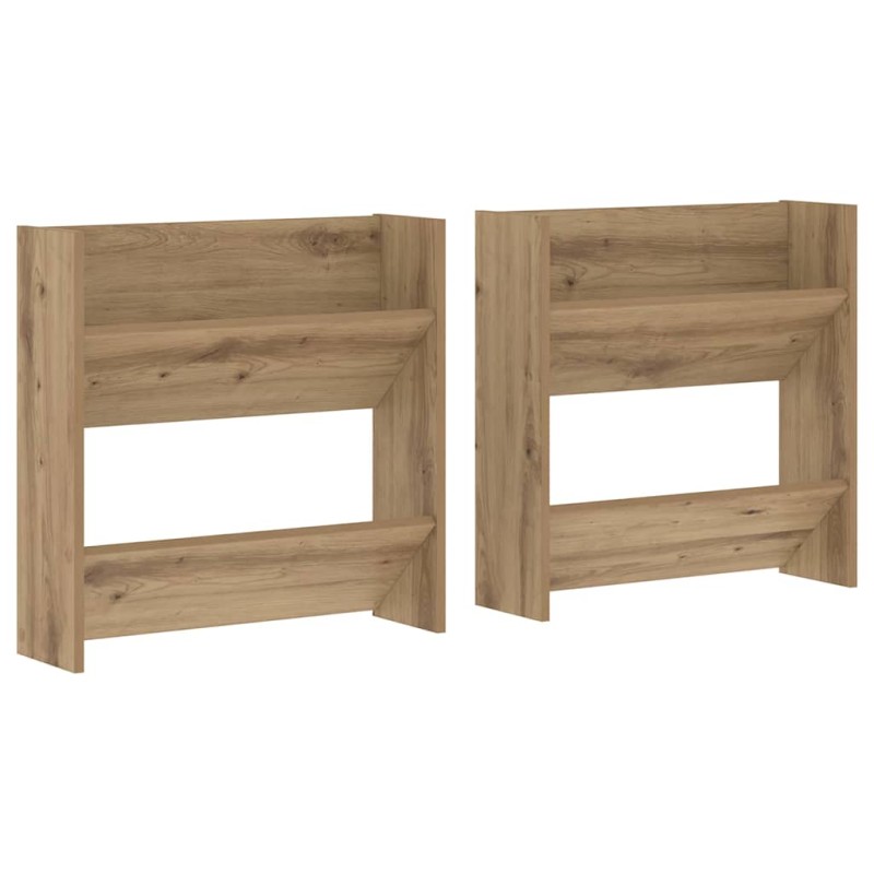 vidaXL Ντουλάπα Παπουτσιών 2 τμχ. 60 x 18 x 60 εκ Επεξεργασμένο Ξύλο