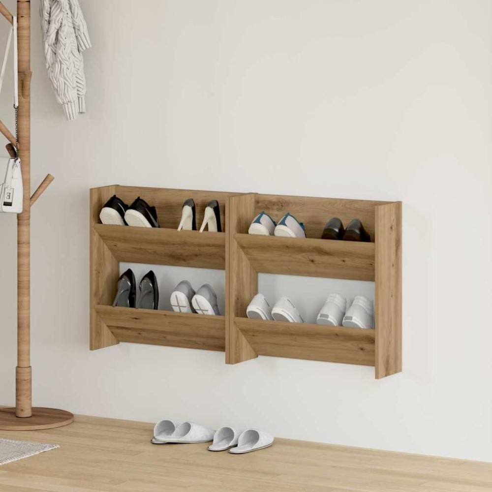 vidaXL Ντουλάπα Παπουτσιών 2 τμχ. 60 x 18 x 60 εκ Επεξεργασμένο Ξύλο