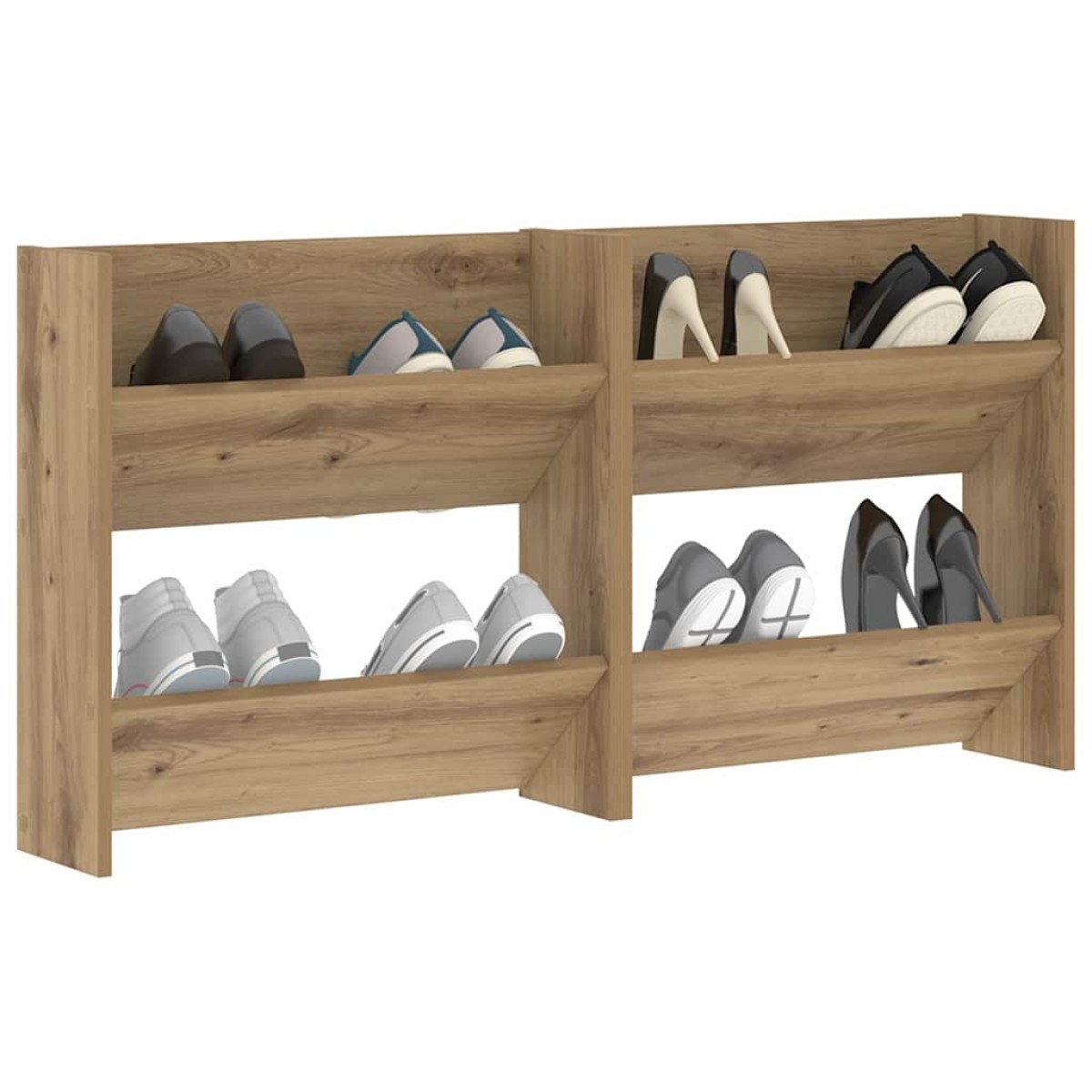 vidaXL Ντουλάπα Παπουτσιών 2 τμχ. 60 x 18 x 60 εκ Επεξεργασμένο Ξύλο