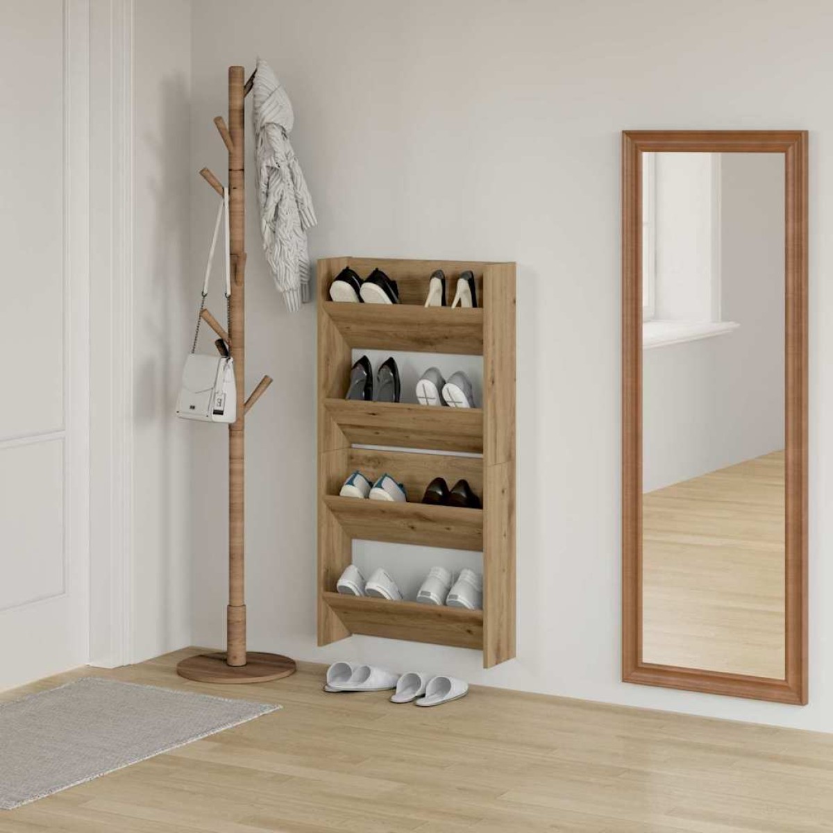 vidaXL Ντουλάπα Παπουτσιών 2 τμχ. 60 x 18 x 60 εκ Επεξεργασμένο Ξύλο