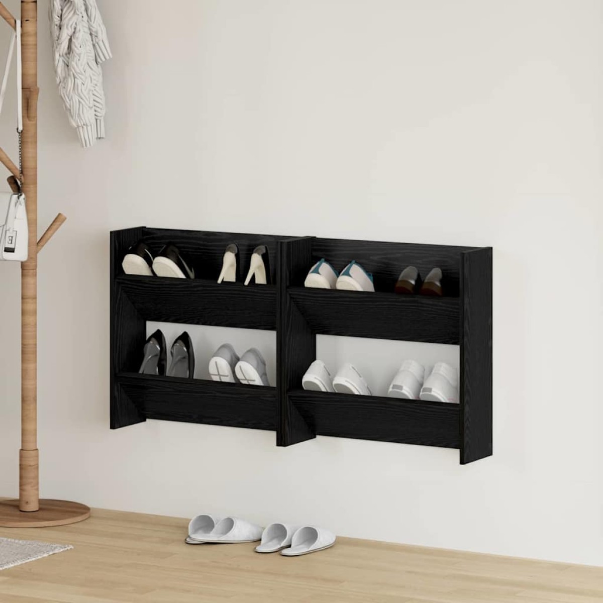 vidaXL Ντουλάπα Παπουτσιών 2 τμχ. 60 x 18 x 60 εκ Επεξεργασμένο Ξύλο
