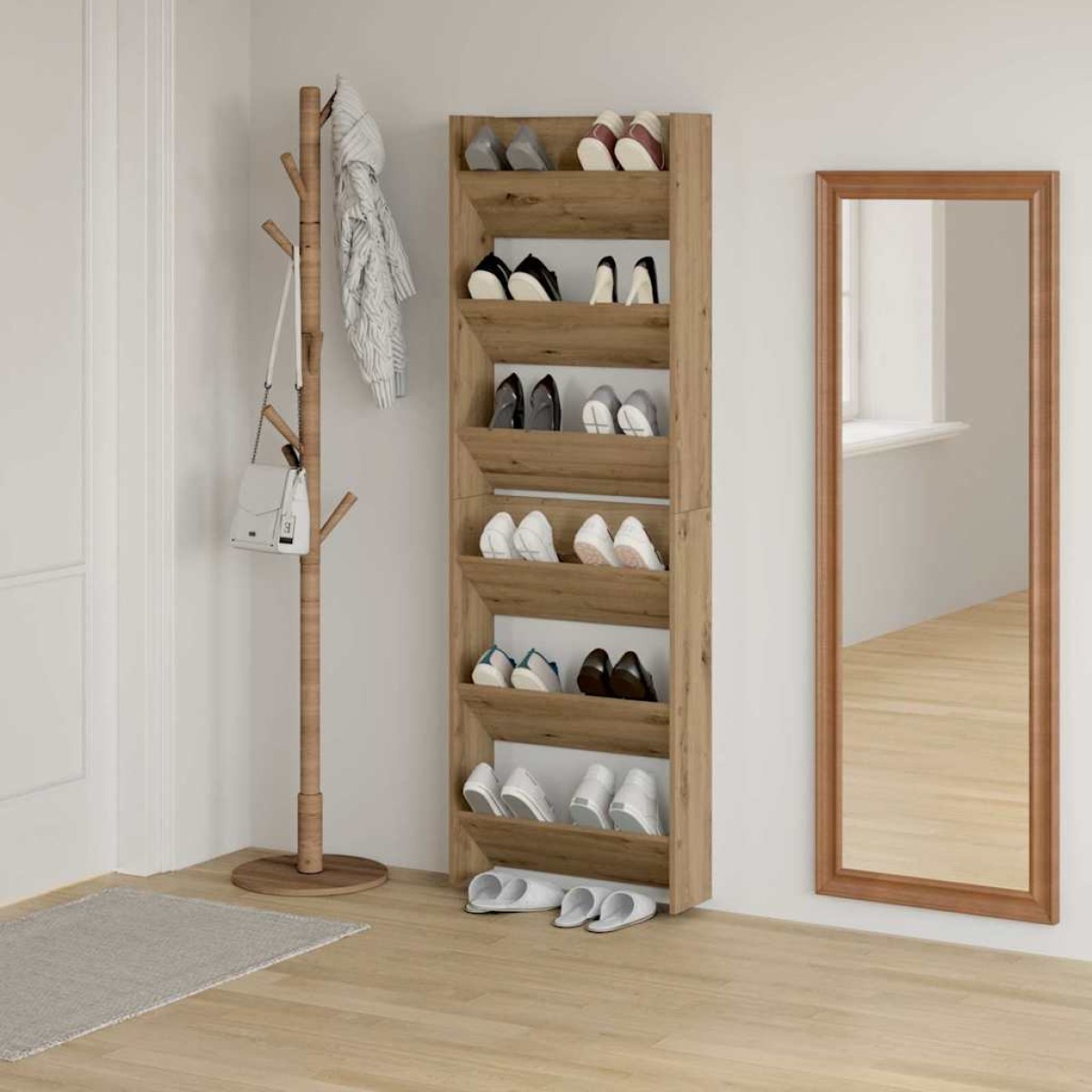 vidaXL Ντουλάπα Παπουτσιών 2 τμχ. 60 x 18 x 90 εκ Επεξεργασμένο Ξύλο