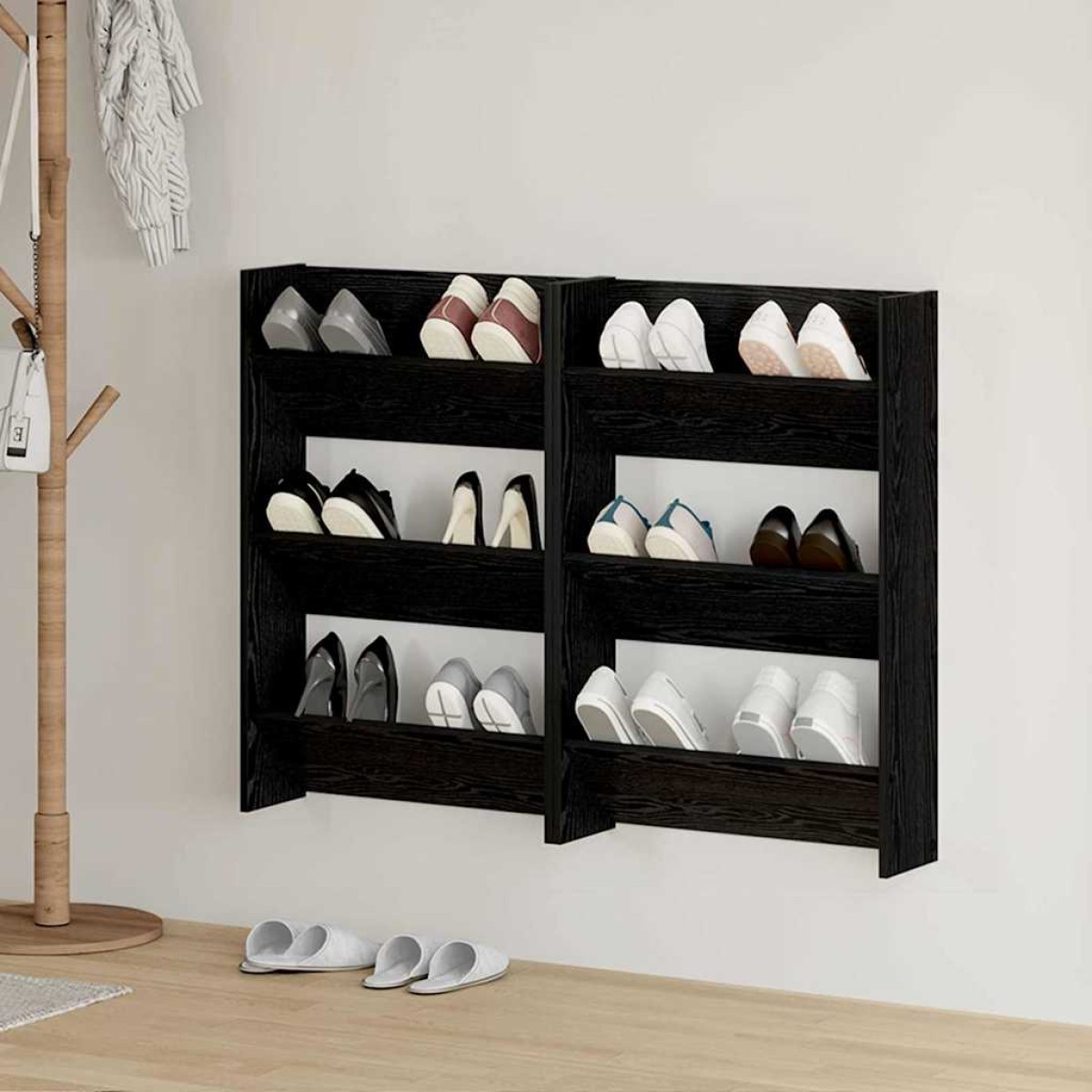 vidaXL Ντουλάπα Παπουτσιών 2 τμχ. 60 x 18 x 90 εκ Επεξεργασμένο Ξύλο