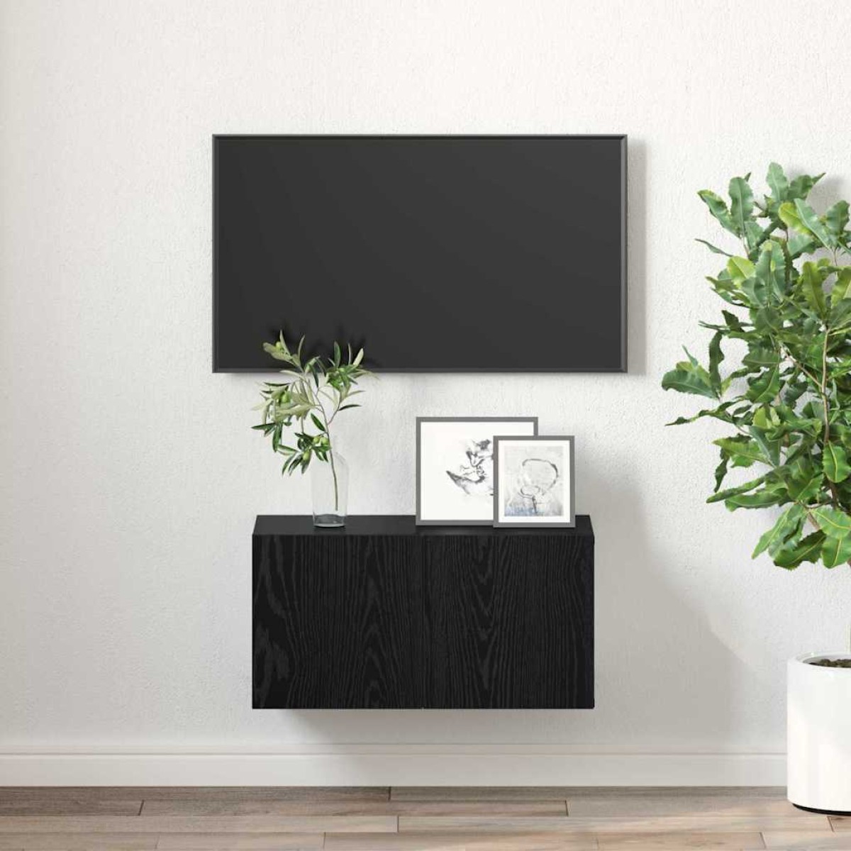 vidaXL Σετ επίπλου τηλεόρασης 60 x 30 x 30 cm Μαύρο Επεξεργασμένο Ξύλο