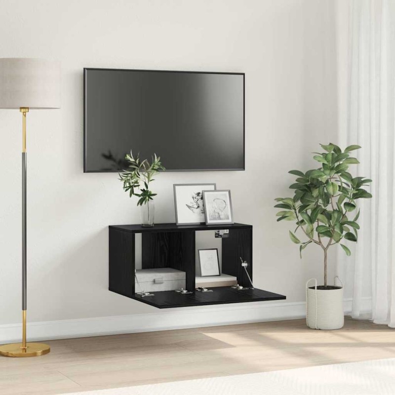 vidaXL Σετ επίπλου τηλεόρασης 60 x 30 x 30 cm Μαύρο Επεξεργασμένο Ξύλο