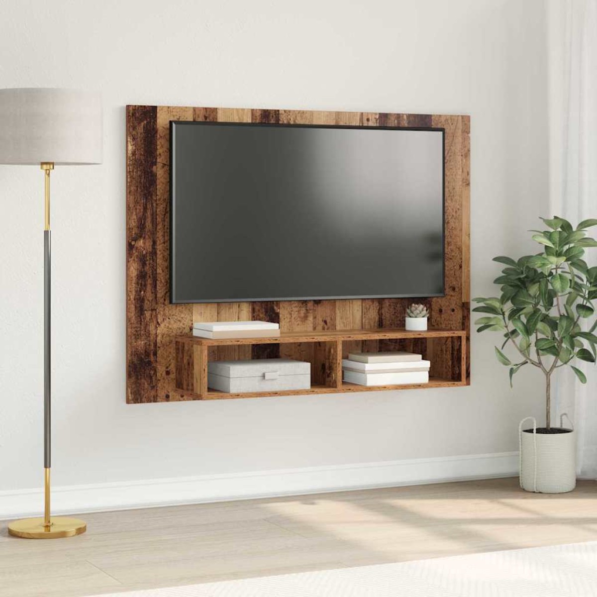 vidaXL Σετ επίπλου τηλεόρασης 120 x 23,5 x 90 εκ. Παλιό Ξύλο