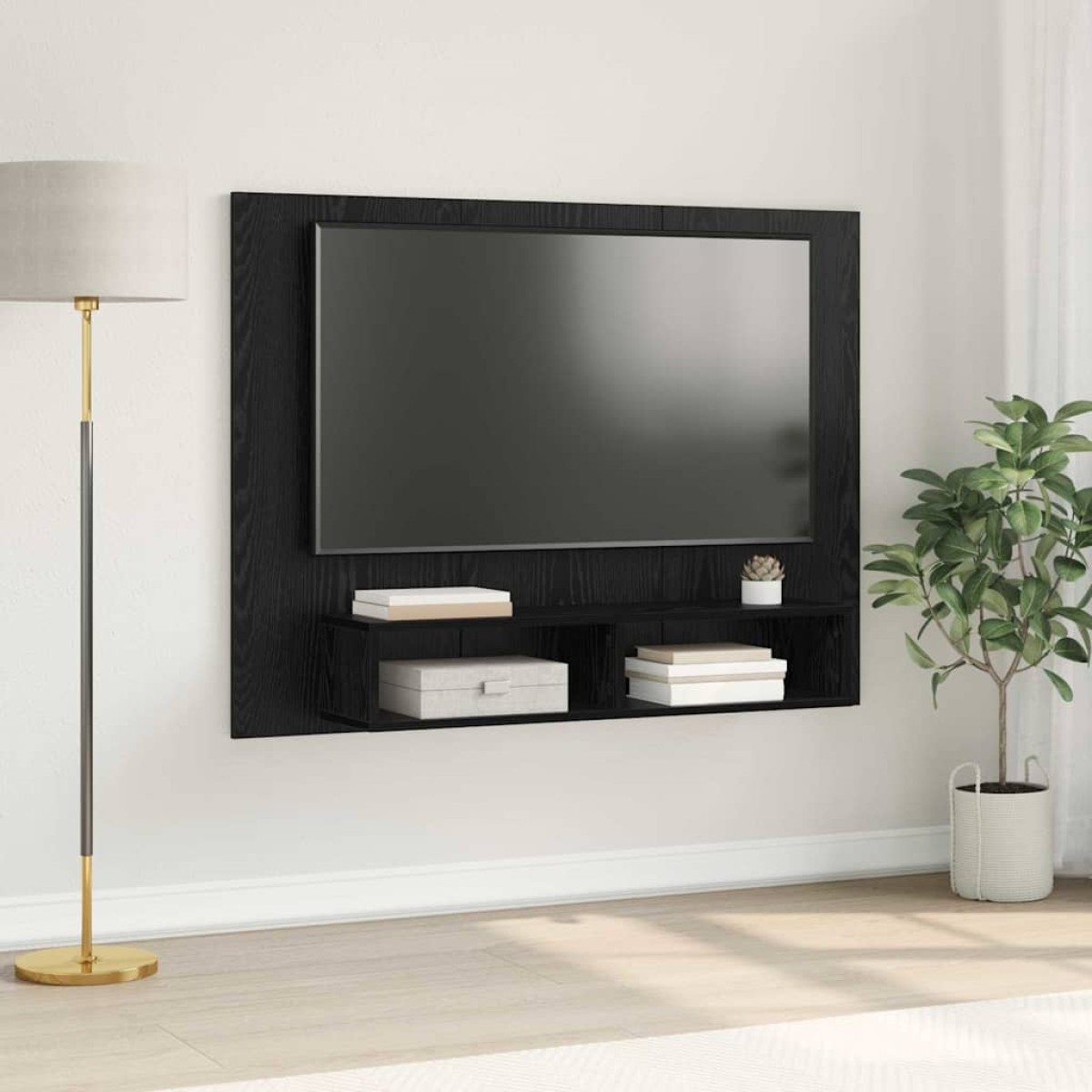 vidaXL Σετ επίπλου τηλεόρασης 120 x 23,5 x 90 εκ. Μαύρη Οξυά