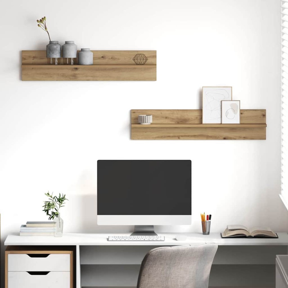 vidaXL Ράφι Τοίχου Επιτοίχιο 2 τμχ. Artisan Oak 80 x 11,5 x 18 εκ