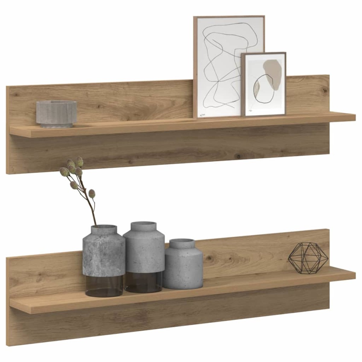 vidaXL Ράφι Τοίχου Επιτοίχιο 2 τμχ. Artisan Oak 80 x 11,5 x 18 εκ