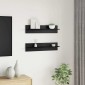 vidaXL Ράφι Τοίχου Επιτοίχιο 2 τμχ. Μαύρη Οξυά 80 x 11,5 x 18 εκ