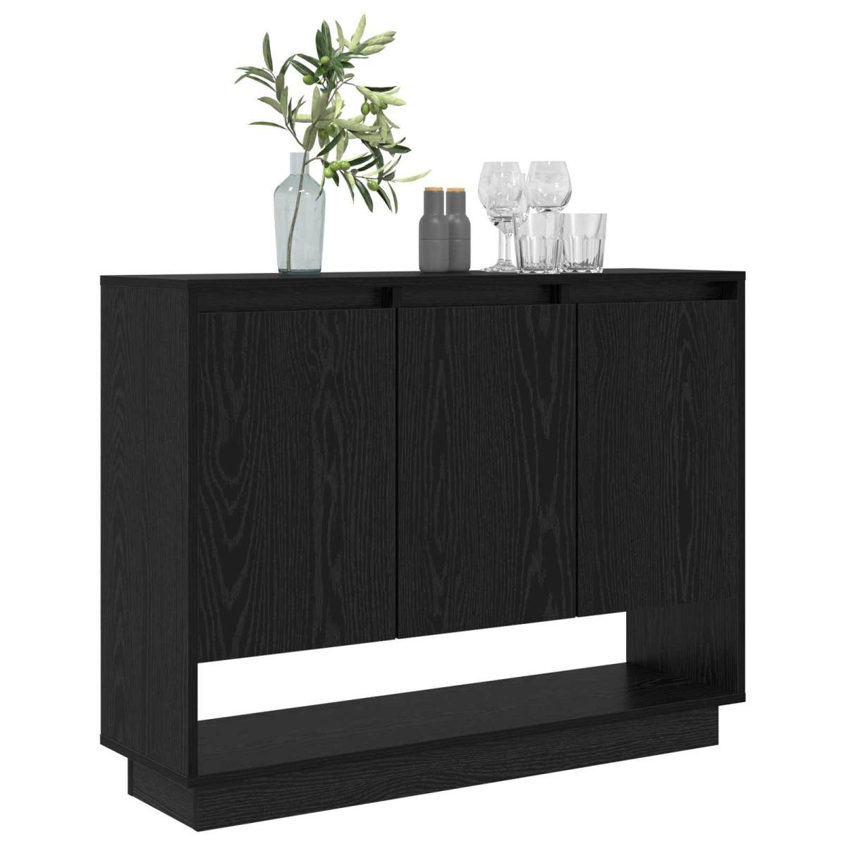 vidaXL Πλαϊνό γραφείο Μαύρη Οξυά 97 x 29 x 75 εκ. Επεξεργασμένο Ξύλο