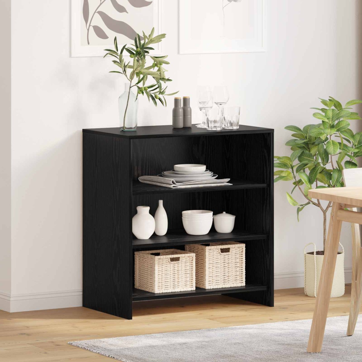 vidaXL Πλαϊνό γραφείο Μαύρο 70 x 41 x 75 εκ. Επεξεργασμένο Ξύλο
