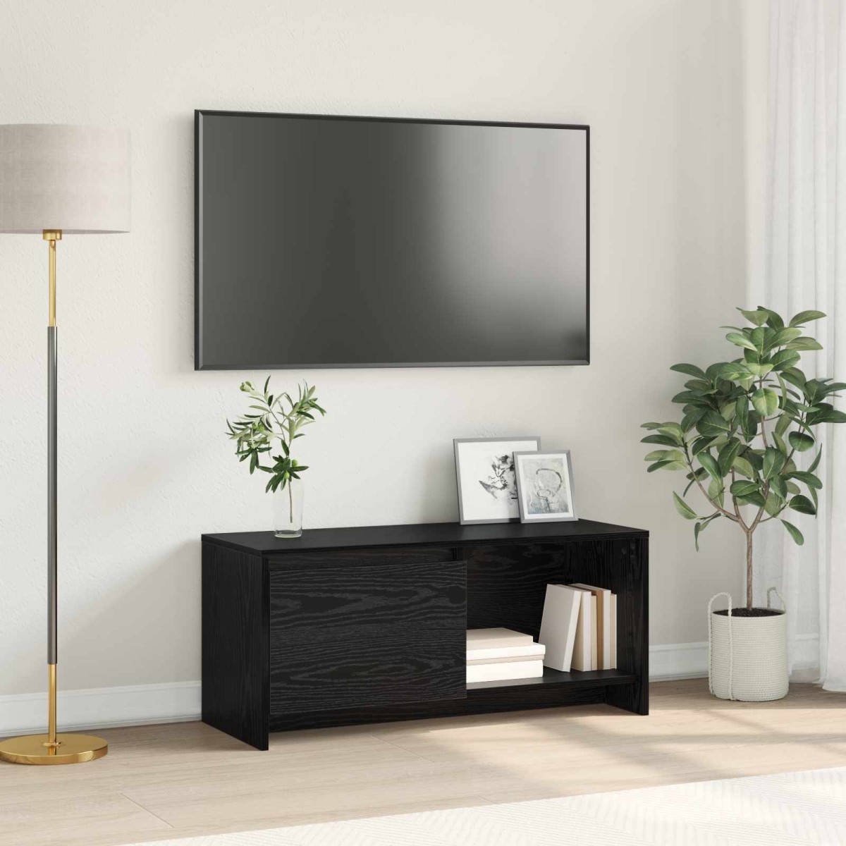 vidaXL Σετ επίπλου τηλεόρασης 90 x 35 x 40 εκ. Μαύρη Οξυά